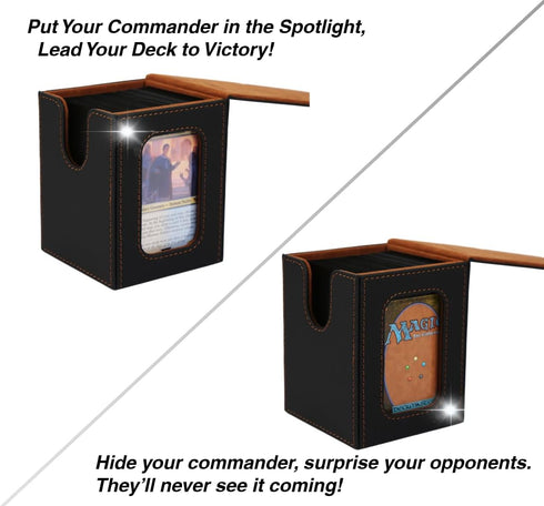 Venssu MTG Deck Box, Commander Display Card Box Fits 100 Double Sleeved Cards, TCG with 2 Dividers (Purple&Purple)