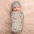 Qiankang Sets Cartoon Animals Newborn Swaddling Blanket Beanie Hat Soft Baby Receiving Funny Animal Blanket Soft