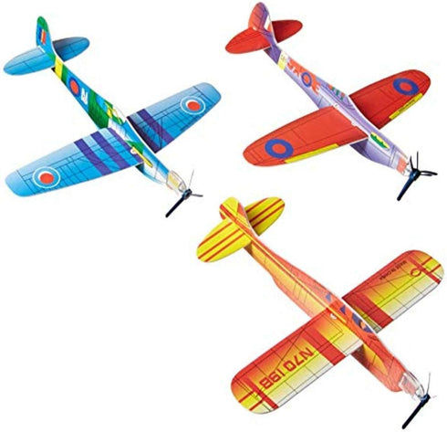48 Piece Assortment Rhode Island Novelty Foam 8 Inch Flying Glider Planes