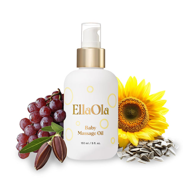 ELLAOLA Organic Moisturizing Baby Massage Oil - Non Greasy Formula Made With