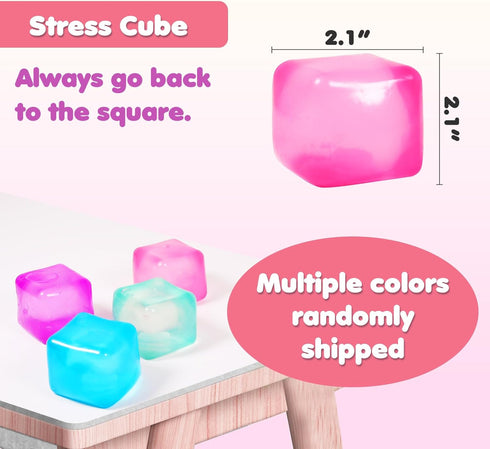 JIACAI 3pack (3pcs) Stress Cube Squishy Stress Balls for Kids Ice Cubes Squishy for Adults Fidget Toy for Your Best