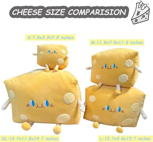 Cheese Stuffed Toys, Food Bread Plush Pillow for Home Decoration, Christmas Birthday Gift for Kids