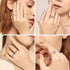 Aucuu 6PCS Set Anti Anxiety Fidget Ring for Women, Open Adjustable Ring, CZ Cubic Zirconia Diamond Rings, Rotatable