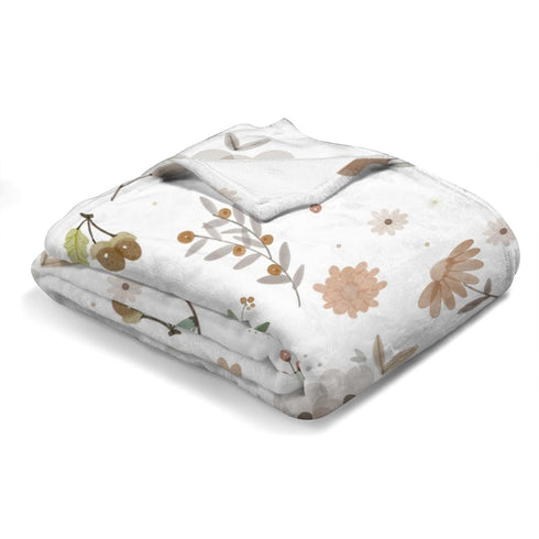 Baby Boho Floral Blanket for Boys Girls Greenery Flowers Leaves Receiving Blanket Wild Flowers Nursing Cover Newborn Toddler Bedding Blanket Soft Flannel Swaddle Blanket Daycare Playmat 30x40 by KASTLEE