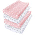 Changing Pad Cover for Girls 4 Pack, Lovely Print Soft Unisex Diaper