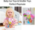 D-KINGCHY Baby Car Seat Stroller Plush Hanging Rattle Toys, Newborn Crib Bed Toy with Teether (Butterfly)