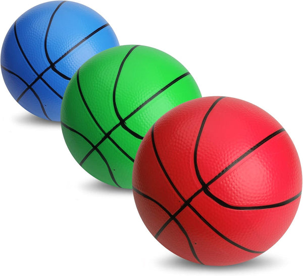 Mini Foam Basketball for Mini Basketball Hoop, 5" Squeeze Pu Balls for Over The Door Basketball Hoop, 3 PCS