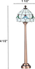 Mini Dollhouse Tiffany Floor Lamp, LED Lighting for Dolls House Decor, Functional Light Furniture Accessory