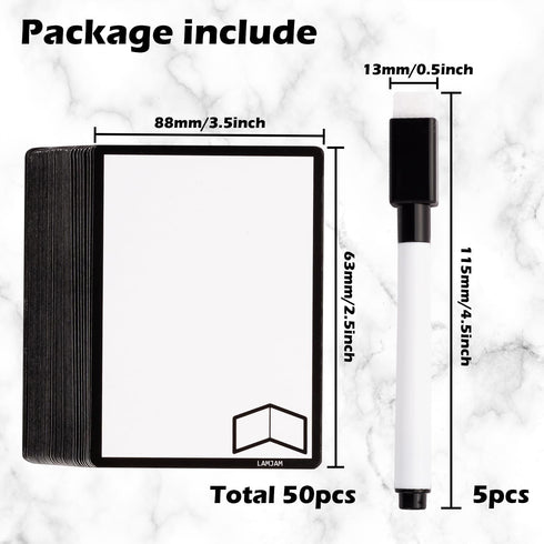 50 Pieces Reusable Dry Erase MTG Tokens with Marker, Double-Sided MTG Proxy Cards for Magic The Gathering Accessories