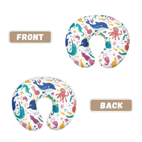 Hechitok Cartoon Ocean Nursing Pillow Cover Slipcover, Breastfeeding Newborn Infant Feeding Cushion Cover Pillow