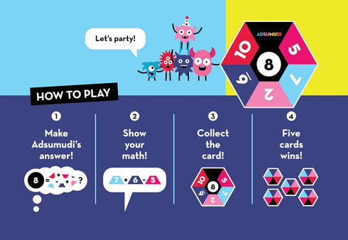 Adsumudi Math Game - Fun Ones - The Delightfully Fun, Fast-Paced Game That Transforms Mental Math Practice into Party Time for Kids and Adults of All Ages