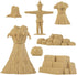 BMC Classic Marx Fall Harvest Crops Playset - 21pc Plastic Corn, Hay & Pumpkin
