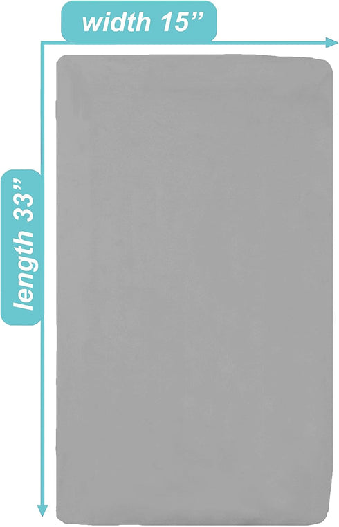 American Baby Company 15" x 33" Fitted Bassinet Sheet, 100% Natural Cotton Jersey Knit, Gray, Soft Breathable, for Boys and Girls by American Baby Company
