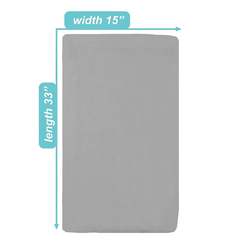 American Baby Company 15" x 33" Fitted Bassinet Sheet - 100% Natural Cotton Jersey Knit, Grey, Pack of 2