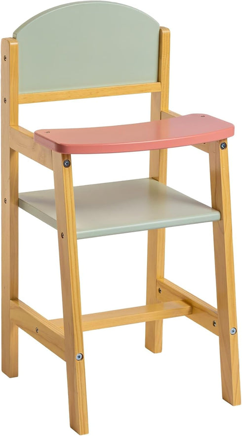 JC Toys Parfait Collection - Deluxe Wooden Doll Toy High Chair for Dolls and Stuffed Animals up to 20"