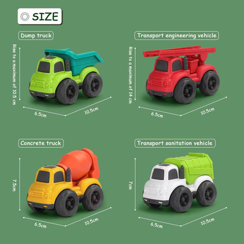 Baimiby 3 4 3-4 Toddler Car Toys for Year Old, Pcs Dump Truck Toys and Mixer Cement,BPA Free Outdoor Toys
