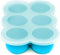 WeeSprout Silicone Freezer Tray with Clip on Lid - Perfect Food Storage Container for Homemade Baby Food, Bright Blue