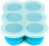 WeeSprout Silicone Freezer Tray with Clip on Lid - Perfect Food Storage Container for Homemade Baby Food, Bright Blue