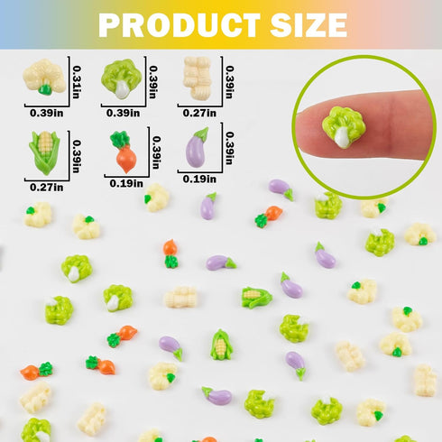 HOMICO 200 Pieces Tiny Vegetable for Dollhouse Miniatures Resin Food for Crafts Mini Vegetable Decor for Dollhouse Mini