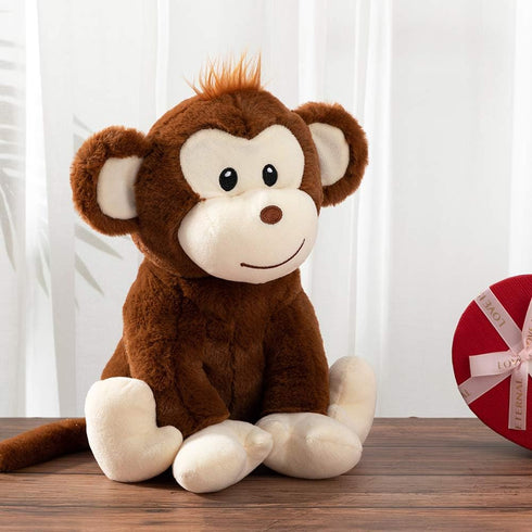 HollyHOME Plush Monkey Stuffed Animals, 12 Inch Cute Brown Monkey Toys, Birthday Gifts for Kids