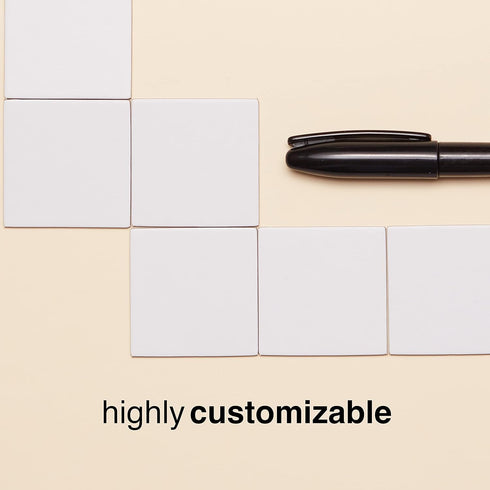 Apostrophe Games Square Board Game Tiles - 84Pcs Large Blank Game Board Pieces for Custom Tiles