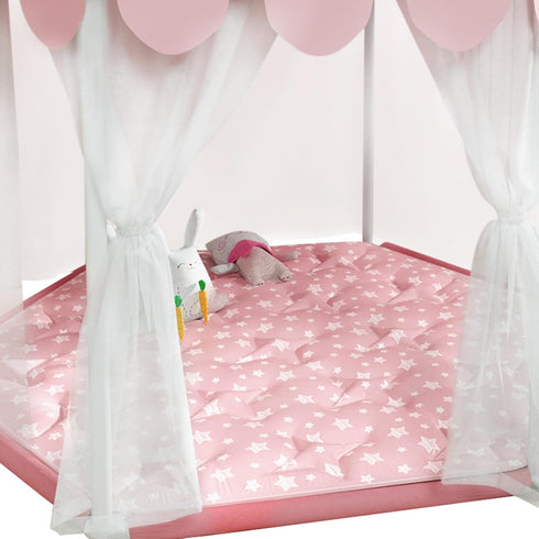 Moonsea Hexagon Mat Princess Tent Rug, Plush Soft Playpen Mat Fitted for