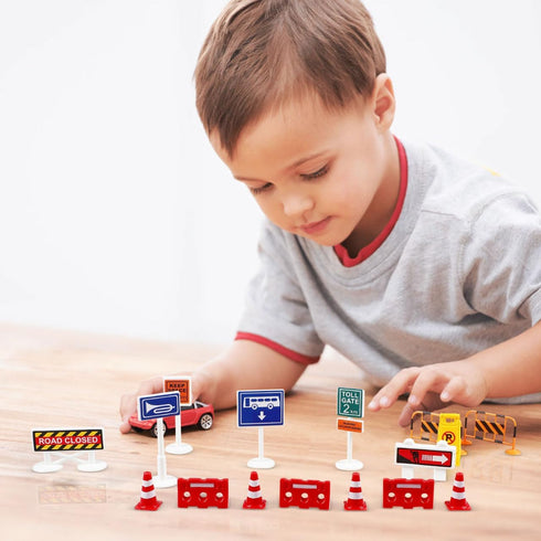 1 Set Playset TOYANDONA Play Traffic Signs, Street Signs for Kids