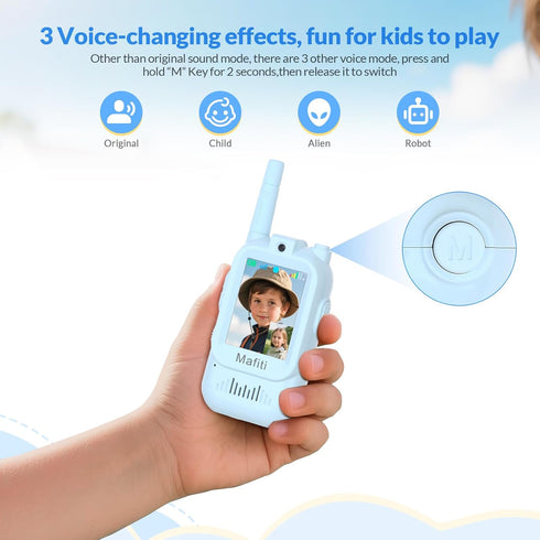 mafiti 2 Pack 3 4 5 6 7 8 1000 Video Walkie Talkies for Kids Rechargeable Birthday Gift Toddler Toys for Year Old Boys