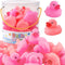 36 PCS Pink Classic Rubber Duck Bath Toys - No Holes BPA Free Floating Duckies for Baby Shower Gifts