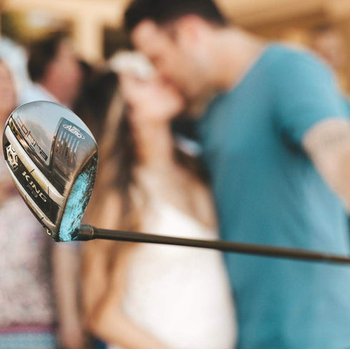 Gender Reveal Golf Balls Set (1 Pink + 1 Blue + 2 Wooden Tees) - Baby Reveal Ideas, Announcement Party Decorations
