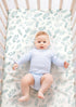 FIGEPO 4 Pack Sage Green Fitted Nursery Sheets Breathable Neutral Unisex Baby Sheets for Boys or Girls with Leaf
