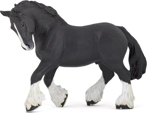 Papo Hand-Painted Figurine - Black Shire Horse Figure-51517 - Collectible for Children 3 Years and Up