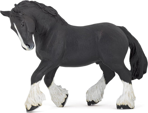 Papo Hand-Painted Figurine - Black Shire Horse Figure-51517 - Collectible for Children 3 Years and Up