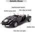 1:28 Scale Pullback Diecast Metal Antique Classic Model Cars - Collectible Toy Gifts (Black, Length 6.5in)