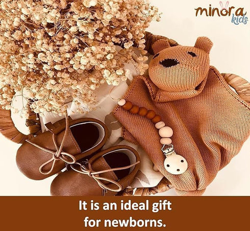 Minora Set, 1 Set (1 1 1 0-8 Newborn Essentials Baby Swaddle Blanket Piece Pacifier Holder, Cocoon Swaddle Sleep Sack