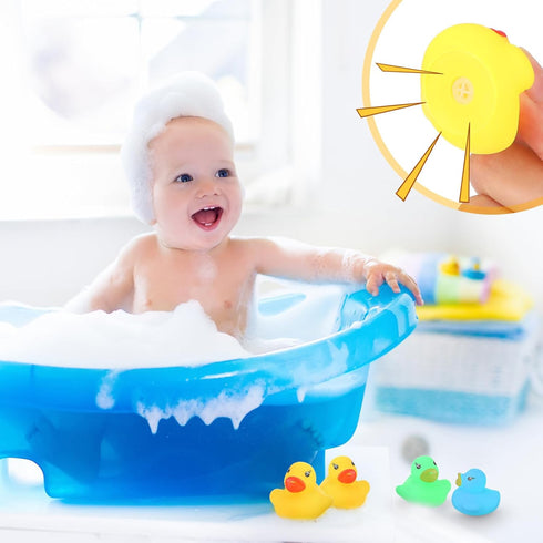 Zhanmai 300 Pcs Mini Rubber Ducks Set, Float Squeak Yellow Ducks in Bulk for Party Supplies and Bathtub Fun