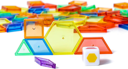 140 Pcs Translucent Pattern Blocks, Educational Light Table Manipulatives for Fun Geometric Shapes