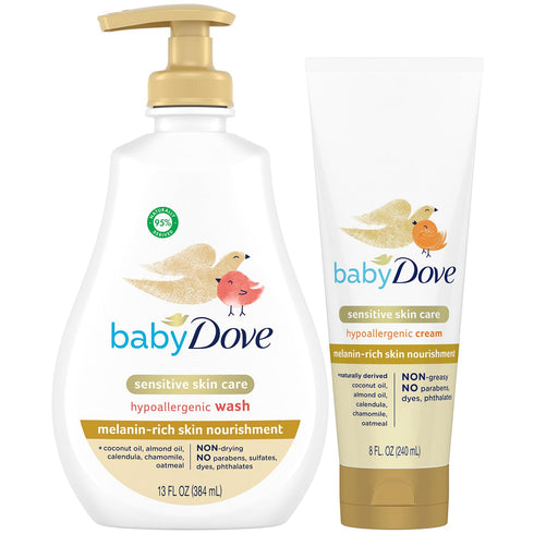 Dove Baby Body Wash & Lotion for Melanin-Rich Skin Care Hypoallergenic, Suitable