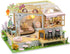 WonDerfulC Cat Cafe Wooden Miniature Dollhouse Kit DIY Pet Coffee Shop with Furniture, LED Light