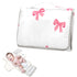 WELLDAY Pink Bows Portable Diaper Changing Pad - Waterproof Foldable Baby Diaper Changing Pad with Built-in Pillow