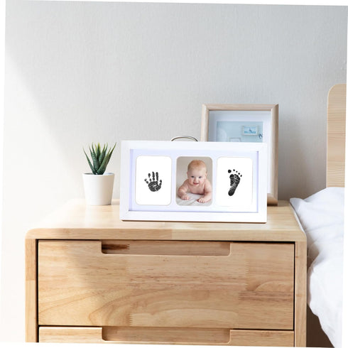 LIFKOME 1set Handprint and Footprint Keepsake Kit Ink Pad Photo Frame for Newborns Easy to Use Memory Frame for Pet