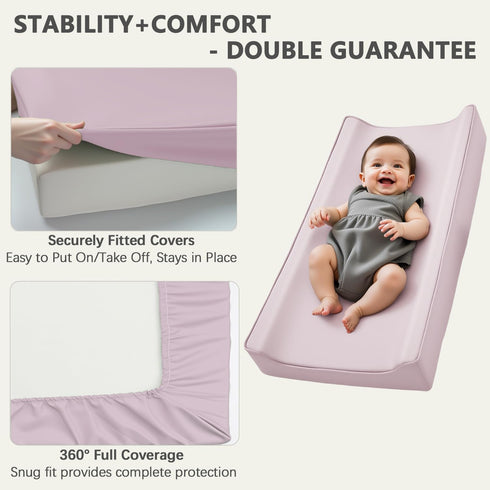 Navari 31"X 16" Vegan Leather Changing Pad Cover - - Waterproof Wipeable, Extra Thick & Portable & Non-Slip Diaper Mat