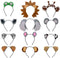 12pcs Jungle Animal Safari Headbands with Animal Hair Hoops, Photo Booth Props, Party Favors for Kids