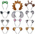 12pcs Jungle Animal Safari Headbands with Animal Hair Hoops, Photo Booth Props, Party Favors for Kids