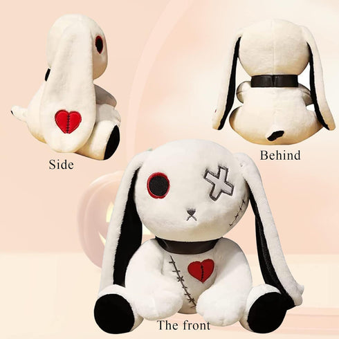 LVQING Rabbit Plush Doll, Crazy Rabbit Plush Toy, Halloween Scary Rabbit Stuffed Animal, White Color, Gift for Fans