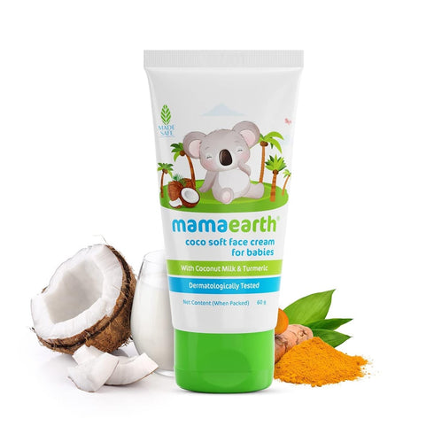 2.12 Oz (60g) MAMAEARTH Coco Soft Face Cream for Babies with Coconut Milk & Turmeric