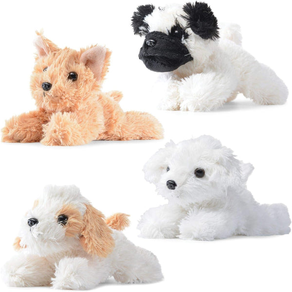 PREXTEX Stuffed Puppies, Set of 4 Cute Dog Toy Stuffed Animals for Kids, 6 Inch Small Plushies