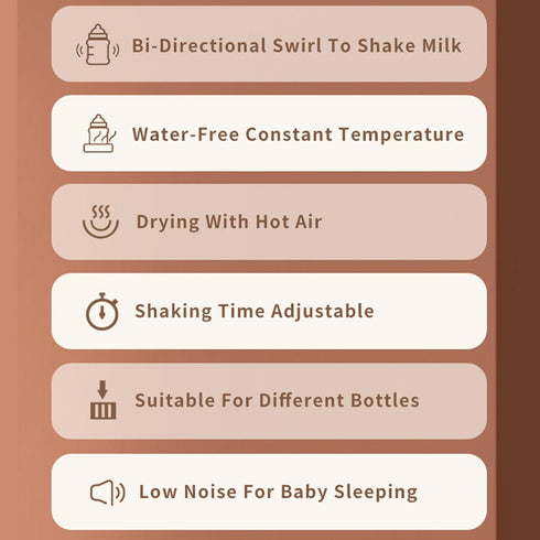 TOLUON 2-Min Portable Baby Bottle Warmer for Travel, Rectangular Waterless Heating - Electric Fast Milk Warmer