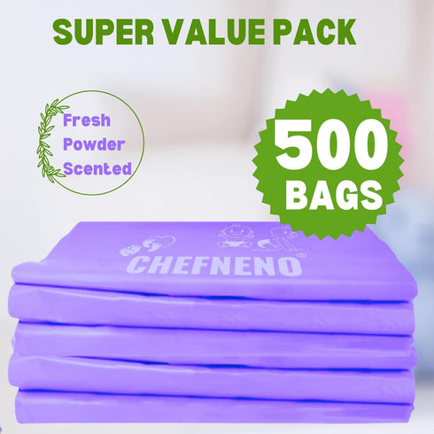 (500 500 Disposable Baby Diaper Bags Bags) Fresh Powder Scented Easy Tie Handles epi Eco-Friendly Diaper Disposable