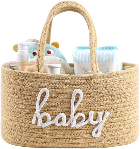 ZOMBATI Baby Diaper Caddy Organizer, Nursery Storage Bin Basket for Baby Shower and
